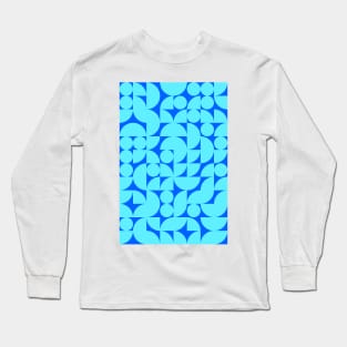 Kids Bluish Geometric Pattern - Shapes #6 Long Sleeve T-Shirt